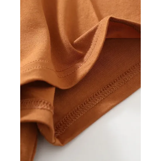 Solid Color Split-Joint Loose Short Sleeves Round-neck T-Shirts Tops Solid Color Split-Joint Loose Short Sleeves Round-neck T-Shirts Tops