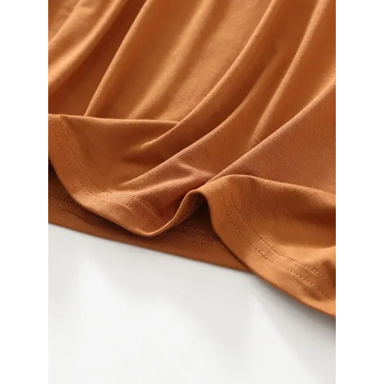 Solid Color Split-Joint Loose Short Sleeves Round-neck T-Shirts Tops Solid Color Split-Joint Loose Short Sleeves Round-neck T-Shirts Tops