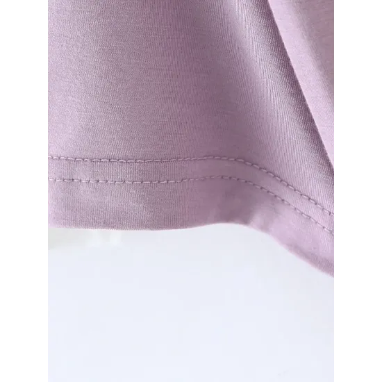 Pleated Solid Color Short Sleeves Heaps Collar T-Shirts Tops Pleated Solid Color Short Sleeves Heaps Collar T-Shirts Tops