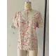 Falbala Floral Printed Split-Joint Loose Petal Sleeves V-Neck T-Shirts Tops Falbala Floral Printed Split-Joint Loose Petal Sleeves V-Neck T-Shirts Tops