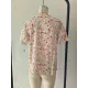 Falbala Floral Printed Split-Joint Loose Petal Sleeves V-Neck T-Shirts Tops Falbala Floral Printed Split-Joint Loose Petal Sleeves V-Neck T-Shirts Tops