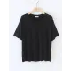 Solid Color Split-Joint Loose Short Sleeves V-neck T-Shirts Tops Solid Color Split-Joint Loose Short Sleeves V-neck T-Shirts Tops