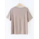 Solid Color Split-Joint Loose Short Sleeves V-neck T-Shirts Tops Solid Color Split-Joint Loose Short Sleeves V-neck T-Shirts Tops