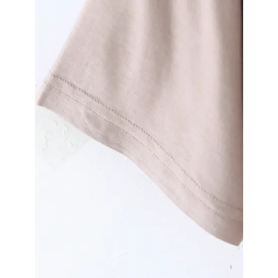 Solid Color Split-Joint Loose Short Sleeves V-neck T-Shirts Tops Solid Color Split-Joint Loose Short Sleeves V-neck T-Shirts Tops