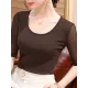 Gauze Solid Color Half Sleeves Plus Size Round-Neck T-Shirts Tops Gauze Solid Color Half Sleeves Plus Size Round-Neck T-Shirts Tops