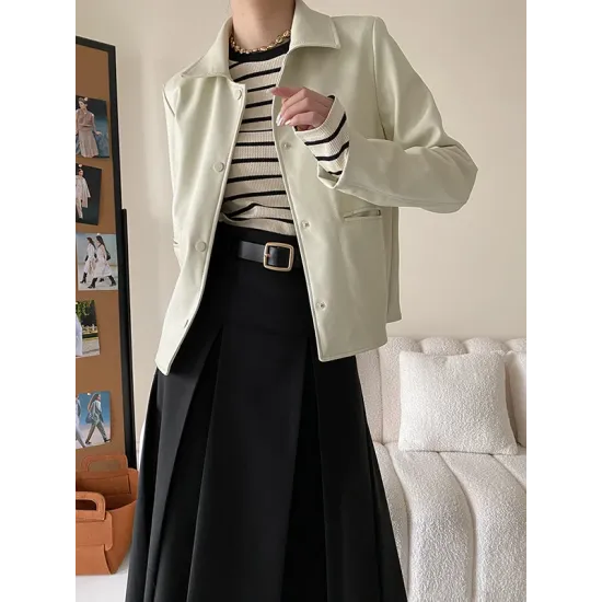 Contrast Color Striped Long Sleeves Skinny Round-Neck T-Shirts Tops Contrast Color Striped Long Sleeves Skinny Round-Neck T-Shirts Tops