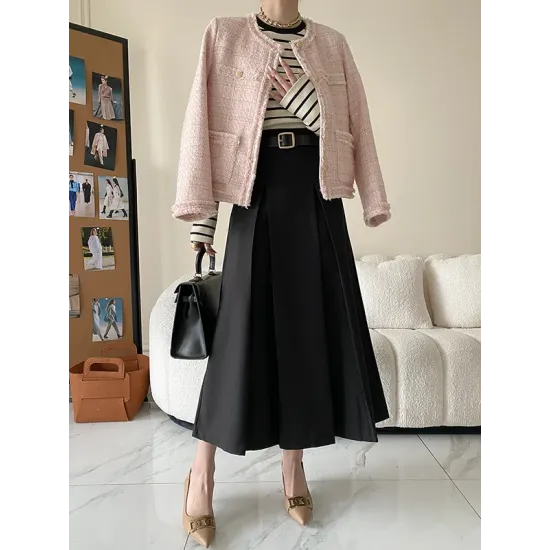 Contrast Color Striped Long Sleeves Skinny Round-Neck T-Shirts Tops Contrast Color Striped Long Sleeves Skinny Round-Neck T-Shirts Tops