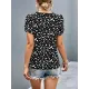 Printed Petal Sleeves Short Sleeves V-Neck T-Shirts Tops Printed Petal Sleeves Short Sleeves V-Neck T-Shirts Tops
