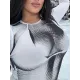 Printed Long Sleeves Skinny Round-Neck T-Shirts Tops Printed Long Sleeves Skinny Round-Neck T-Shirts Tops