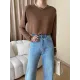 Solid Color Split-Joint Long Sleeves Round-Neck T-Shirts Tops Solid Color Split-Joint Long Sleeves Round-Neck T-Shirts Tops