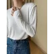 Solid Color Split-Joint Long Sleeves Round-Neck T-Shirts Tops Solid Color Split-Joint Long Sleeves Round-Neck T-Shirts Tops