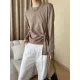 Asymmetric Bowknot Solid Color Long Sleeves Round-Neck T-Shirts Tops Asymmetric Bowknot Solid Color Long Sleeves Round-Neck T-Shirts Tops