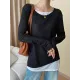 Asymmetric Split-Joint False Two Long Sleeves Round-Neck T-Shirts Tops Asymmetric Split-Joint False Two Long Sleeves Round-Neck T-Shirts Tops
