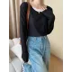 Asymmetric Split-Joint False Two Long Sleeves Round-Neck T-Shirts Tops Asymmetric Split-Joint False Two Long Sleeves Round-Neck T-Shirts Tops