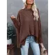 Solid Color Split-side Long Sleeves Loose Boat Neck T-shirts Solid Color Split-side Long Sleeves Loose Boat Neck T-shirts