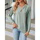 Split-Joint Long Sleeves Loose V-Neck T-Shirts Split-Joint Long Sleeves Loose V-Neck T-Shirts