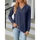 Split-Joint Long Sleeves Loose V-Neck T-Shirts Split-Joint Long Sleeves Loose V-Neck T-Shirts