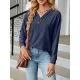 Split-Joint Long Sleeves Loose V-Neck T-Shirts Split-Joint Long Sleeves Loose V-Neck T-Shirts