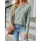 Split-Joint Long Sleeves Loose V-Neck T-Shirts Split-Joint Long Sleeves Loose V-Neck T-Shirts