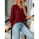 Split-Joint Long Sleeves Loose V-Neck T-Shirts Split-Joint Long Sleeves Loose V-Neck T-Shirts