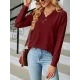 Split-Joint Long Sleeves Loose V-Neck T-Shirts Split-Joint Long Sleeves Loose V-Neck T-Shirts