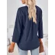 Jacquard Solid Color Loose Three-Quarter Sleeves V-Neck T-Shirts Jacquard Solid Color Loose Three-Quarter Sleeves V-Neck T-Shirts