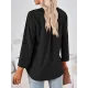 Jacquard Solid Color Loose Three-Quarter Sleeves V-Neck T-Shirts Jacquard Solid Color Loose Three-Quarter Sleeves V-Neck T-Shirts