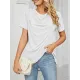 Pleated Solid Color Split-Joint Loose Short Sleeves Round-Neck T-Shirts Pleated Solid Color Split-Joint Loose Short Sleeves Round-Neck T-Shirts