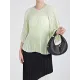 Pleated Solid Color Batwing Sleeves Loose Round-Neck T-Shirts Tops Pleated Solid Color Batwing Sleeves Loose Round-Neck T-Shirts Tops