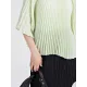 Pleated Solid Color Batwing Sleeves Loose Round-Neck T-Shirts Tops Pleated Solid Color Batwing Sleeves Loose Round-Neck T-Shirts Tops