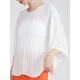 Pleated Solid Color Batwing Sleeves Loose Round-Neck T-Shirts Tops Pleated Solid Color Batwing Sleeves Loose Round-Neck T-Shirts Tops
