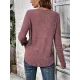 Hollow Split-Joint Long Sleeves Plus Size Round-Neck T-Shirts Tops