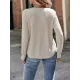 Hollow Split-Joint Long Sleeves Plus Size Round-Neck T-Shirts Tops