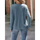 Hollow Split-Joint Long Sleeves Plus Size Round-Neck T-Shirts Tops