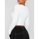 Solid Color Long Sleeves Skinny Round-Neck T-Shirts Solid Color Long Sleeves Skinny Round-Neck T-Shirts