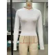 Hollow Solid Color Long Sleeves Skinny Round-Neck T-Shirts Tops Hollow Solid Color Long Sleeves Skinny Round-Neck T-Shirts Tops