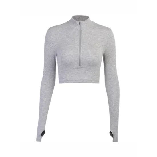Hollow Solid Color Zipper Long Sleeves Skinny Deep V-Neck T-Shirts Tops Hollow Solid Color Zipper Long Sleeves Skinny Deep V-Neck T-Shirts Tops