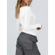 Solid Color Long Sleeves Skinny U-Neck T-Shirts Tops Solid Color Long Sleeves Skinny U-Neck T-Shirts Tops