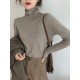 Solid Color Long Sleeves Skinny High-Neck T-Shirts Tops Solid Color Long Sleeves Skinny High-Neck T-Shirts Tops