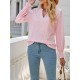 Elasticity Hollow Solid Color Long Sleeves Loose V-neck T-Shirts Tops Elasticity Hollow Solid Color Long Sleeves Loose V-neck T-Shirts Tops