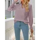 Elasticity Hollow Solid Color Long Sleeves Loose V-neck T-Shirts Tops Elasticity Hollow Solid Color Long Sleeves Loose V-neck T-Shirts Tops