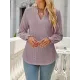 Elasticity Hollow Solid Color Long Sleeves Loose V-neck T-Shirts Tops Elasticity Hollow Solid Color Long Sleeves Loose V-neck T-Shirts Tops