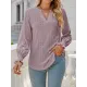 Elasticity Hollow Solid Color Long Sleeves Loose V-neck T-Shirts Tops Elasticity Hollow Solid Color Long Sleeves Loose V-neck T-Shirts Tops