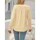 Elasticity Hollow Solid Color Long Sleeves Loose V-neck T-Shirts Tops Elasticity Hollow Solid Color Long Sleeves Loose V-neck T-Shirts Tops