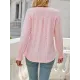 Elasticity Hollow Solid Color Long Sleeves Loose V-neck T-Shirts Tops Elasticity Hollow Solid Color Long Sleeves Loose V-neck T-Shirts Tops