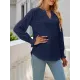Elasticity Hollow Solid Color Long Sleeves Loose V-neck T-Shirts Tops Elasticity Hollow Solid Color Long Sleeves Loose V-neck T-Shirts Tops