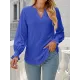 Elasticity Hollow Solid Color Long Sleeves Loose V-neck T-Shirts Tops Elasticity Hollow Solid Color Long Sleeves Loose V-neck T-Shirts Tops