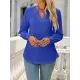 Elasticity Hollow Solid Color Long Sleeves Loose V-neck T-Shirts Tops Elasticity Hollow Solid Color Long Sleeves Loose V-neck T-Shirts Tops