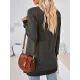 Hollow Split-Joint Split-Side Long Sleeves Loose V-Neck T-Shirts Tops Hollow Split-Joint Split-Side Long Sleeves Loose V-Neck T-Shirts Tops