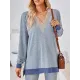 Hollow Split-Joint Split-Side Long Sleeves Loose V-Neck T-Shirts Tops Hollow Split-Joint Split-Side Long Sleeves Loose V-Neck T-Shirts Tops